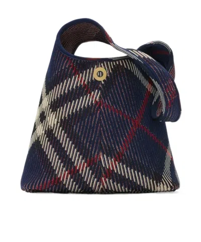 Burberry Small Check Shoulder Bag In Black