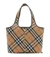 Burberry Ered\n\nsmall Checkered Tote Bag In Neutrals