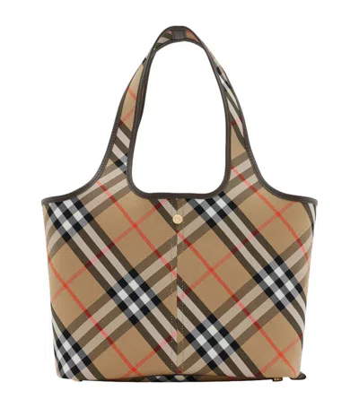 Burberry Ered\n\nsmall Checkered Tote Bag In Beige