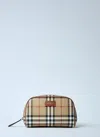 Burberry Ls Sm Cosmetic Pouch Dfc In Beige