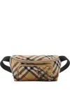 Burberry Small Checked Belt Bag In Neutrals