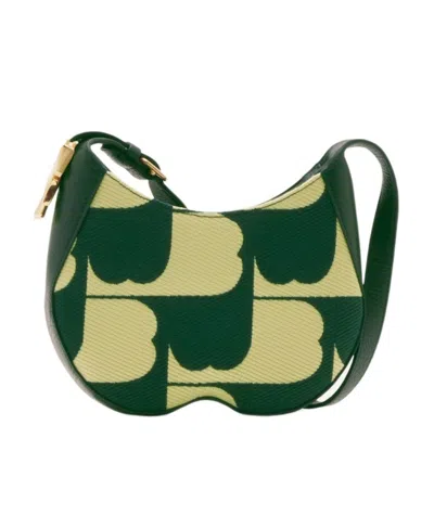 Burberry Small Chess Leather Shoulder Bag In Green