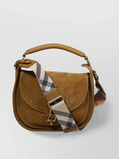 BURBERRY SMALL CLIP MESSENGER BAG SUEDE FINISH