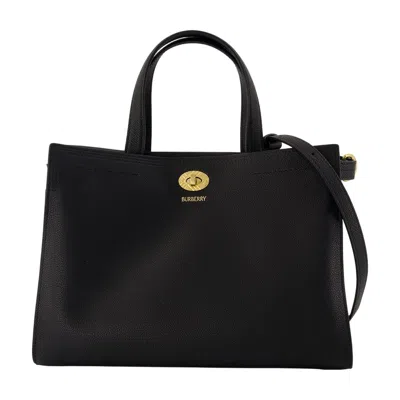 Burberry Small Cotswolds Check Tote Bag In Black