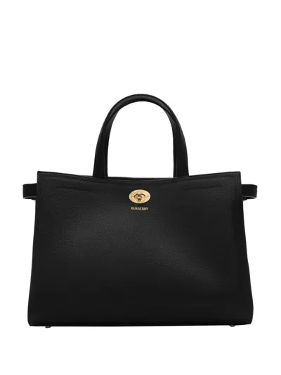 Burberry Small Cotswolds Check Tote In Black