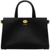 Burberry Mini Cotswold Grained Leather Top Handle Bag In Black