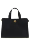 Burberry Mini Cotswold Grained Leather Top Handle Bag In Black