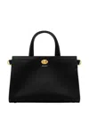 Burberry Mini Cotswold Grained Leather Top Handle Bag In Black