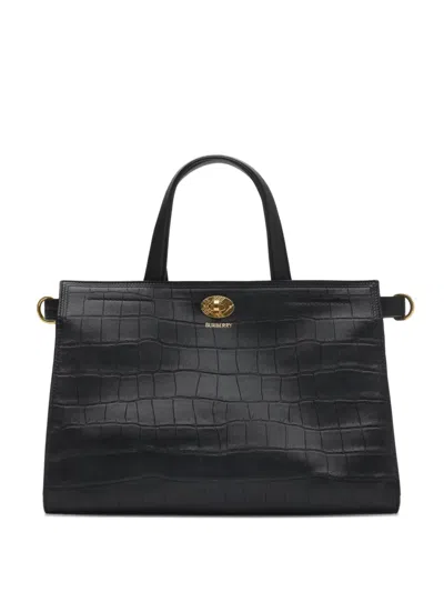 Burberry Crocodile Effect Tote Bag Top Handles In Pattern