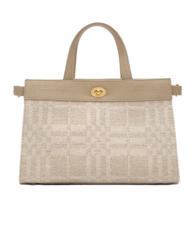 Burberry Small Cotswolds Tote Bag In Brown