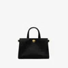 Burberry Mini Cotswold Grained Leather Top Handle Bag In Black