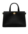 Burberry Mini Cotswold Grained Leather Top Handle Bag In Black