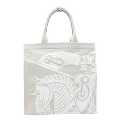 Burberry Small Ekd Tote Bag In Grey