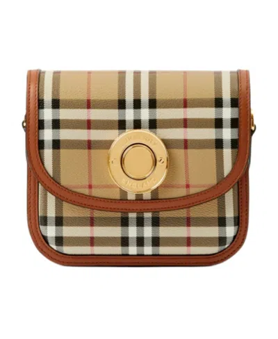 BURBERRY BURBERRY SMALL ELIZABETH CHECKED FOLDOVER-TOP CROSSBODY BAG