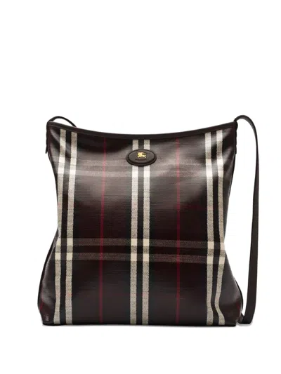 Burberry Small Highlands Check-pattern Shoulder Bag In Brown