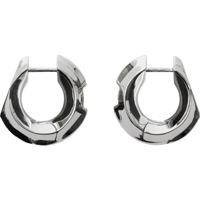 Burberry Small Hollow Hoop Earrings In Silver/gold