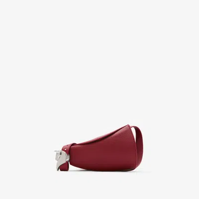 Burberry Small Horn Leather Shoulder Bag In Ruby