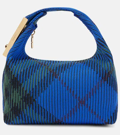 Burberry Small Jacquard Tote Bag In Blue