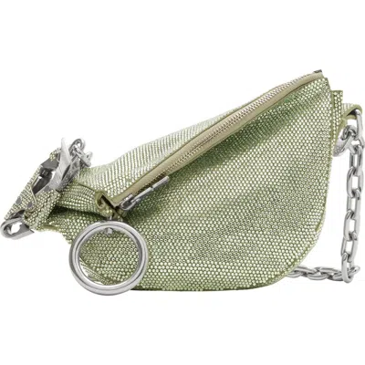 Burberry Small Knight Crystal Embellished Suede Shoulder Bag