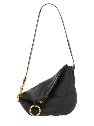 Burberry Small Knight Leather Shoulder Bag In Black