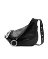 Burberry Black Leather Knight Small Shoulder Bag In Black