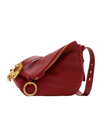Burberry Small Knight Leather Shoulder Bag In Red