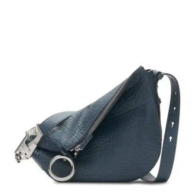Burberry Small Knight Leather Tote In Blue