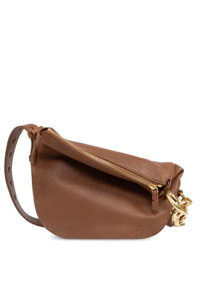 Burberry Small Knight Zipped Shoulder Bag In Brown