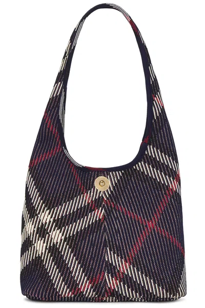 Burberry Small Knit Hobo Bag In Marine