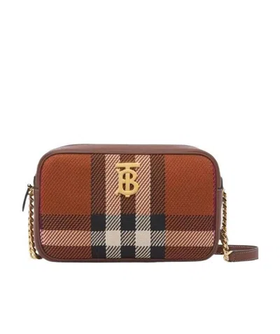 Burberry Small Knitted Lola Camera Bag In Brown