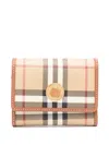 Burberry Check Tri-fold Wallet Vintage Pattern Stitching Trim