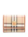Burberry Lancaster Check Pattern Foldable Wallet In Nude & Neutrals