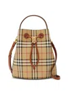 Burberry Small Tb Vintage Check Bucket Bag In Beige