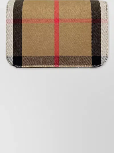 Burberry Small Leather Check Clutch Bag