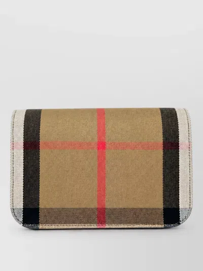 Burberry Small Leather Check Clutch Bag