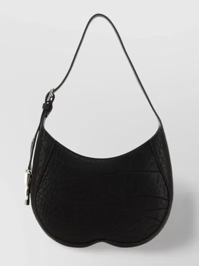 Burberry Small Leather Chess Shoulder Bag In Black