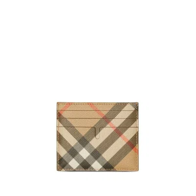 Burberry Vintage Check Leather Cardholder In Neutrals