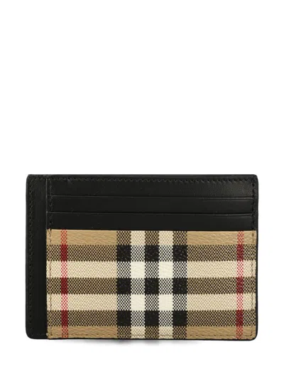 Burberry Printed Canvas Cardholder In Archive Beige