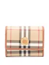 Burberry Lancaster Check Pattern Foldable Wallet In Beige