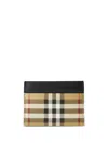 Burberry Slim Check Pattern Cardholder Contrast Trim In Brown
