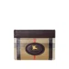 Burberry Textured Finish Cardholder Featuring Contrast Stitching In Brown