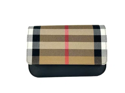 Burberry Small Leather Madison Crossbody Check Bag In Brown
