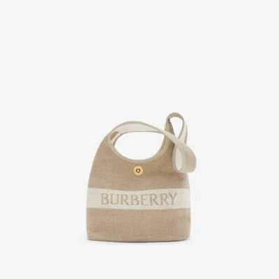 BURBERRY BURBERRY SMALL LOGO CANVAS SHOULDER BAG