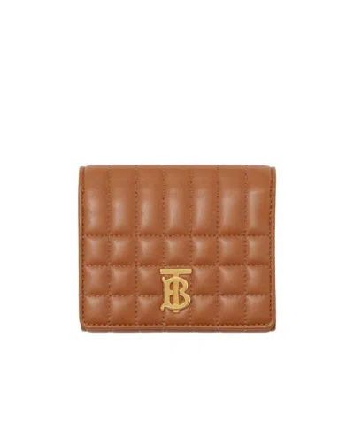 Burberry Small Lola Quilted Folding Wallet In Brown