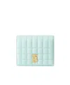 Burberry Small Lola Quilted Leather Wallet In Blue