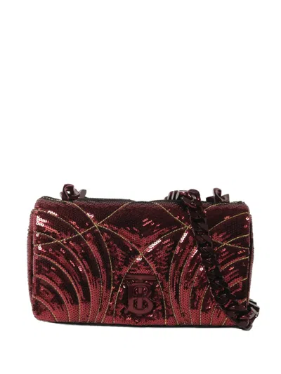 Pre-owned Burberry Small Lola Sequin Shoulder Bag In Red
