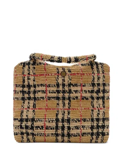 Burberry Small Margate Tote In Brown