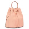 Burberry Small  Monogram Drawstring Leather Tb  Bucket Bag
