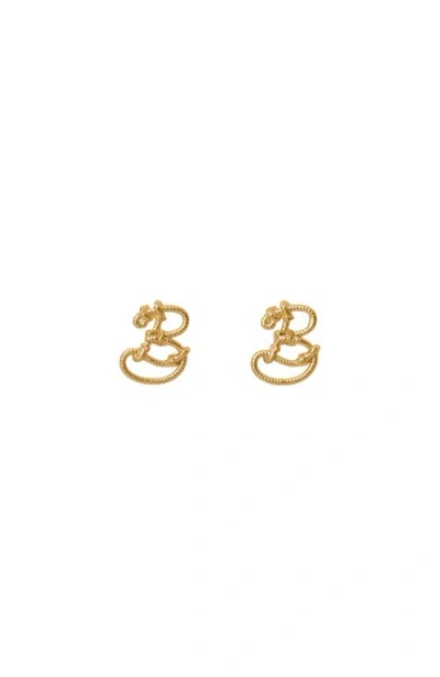 Burberry Small Nautical Knot Stud Earrings In Gold