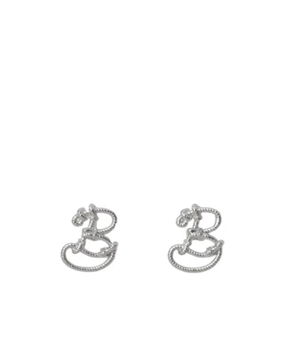 Burberry Small Nautical Knot Stud Earrings In Silver